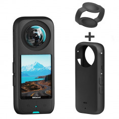 Husa silicon + protectie obiectiv + folie display camera actiune Insta360 ONE X3