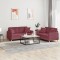 vidaXL Set canapea cu perne, 2 piese, roșu vin, material textil