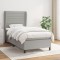vidaXL Pat box spring cu saltea, gri deschis, 100x200 cm, textil 3128021