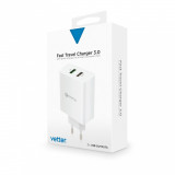 Incarcator retea Vetter, Fast Travel Charger, with Quick Charge 3.0 and Smart Port, Alb