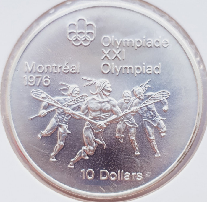 29 Canada 10 Dollars 1974 Montreal Lacrosse km 96 argint