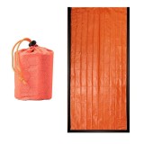Sac de dormit termic IdeallStore&reg;, 210x90cm, polietilena, portocaliu, impermeabil, reutilizabil, camping, drumetie, supravietuire