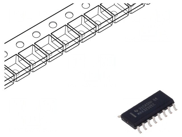 Interfață Receptor Declanșator RS232 250kbps SOIC16