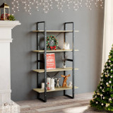 Cumpara ieftin Bibliotecă 4 rafturi stejar sonoma 80x30x140 cm lemn prelucrat