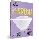 Filtre albe, hartie, pentru cafetiere, marimea 4, 80 buc, FSC Mix