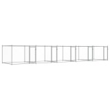 Cumpara ieftin Cusca pentru caini cu usi, gri, 10x2x1,5 m, otel galvanizat