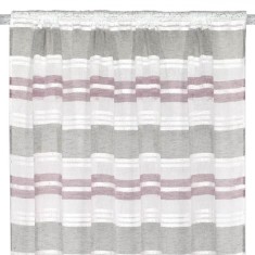Perdea Decorativă Semitransparentă, Model Cu &Icirc;mpletitură, Culoare Roz Ecru, Dimensiuni 140x260 cm