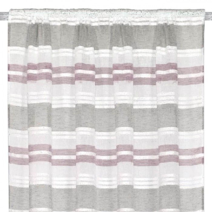 Perdea Decorativă Semitransparentă, Model Cu &Icirc;mpletitură, Culoare Roz Ecru, Dimensiuni 140x260 cm