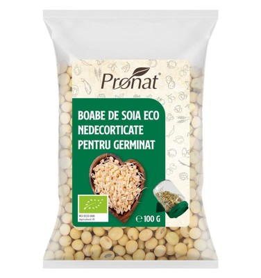 Boabe de Soia Nedecorticate Bio pentru Germinat 100 grame Pronat foto