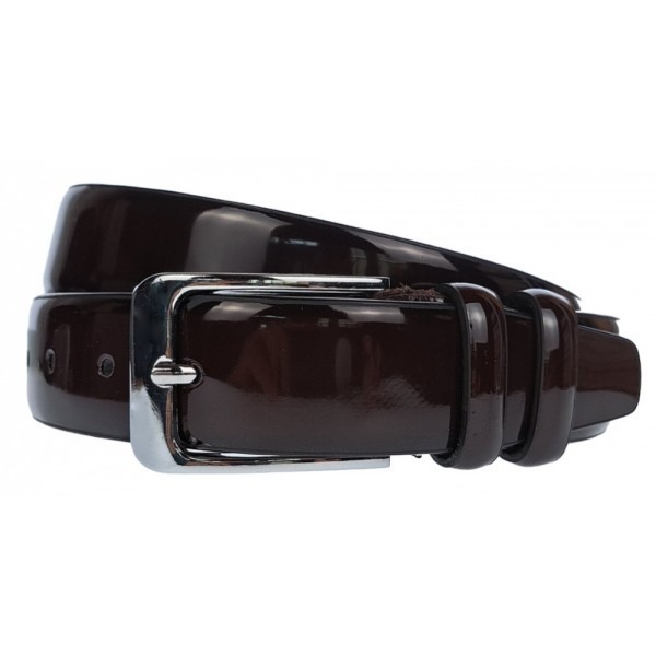 Curea barbati, eleganta, latime 3.5cm, Maro brun, LAC, piele eco - CK1129M
