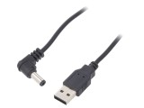 Cablu USB A la DC 5.5/2.1 Negru 1m