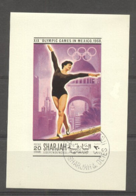 Sharjah 1968 Sport, Olympics, mini imperf.sheet, used AI.024 foto