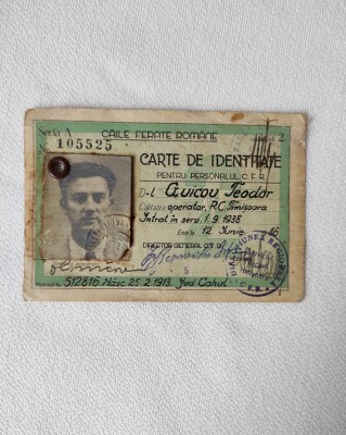 Carte identitate CFR, 1946 foto