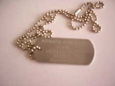 QW12 - Placute identificare militare - cu lantisor - publicitare