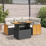 vidaXL Set mobilier de grădină cu perne, 5 piese,poliratan/lemn acacia 3327703