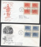 UN New York 1959 World refugees year Mi.82-83 x 4 FDC UN.192