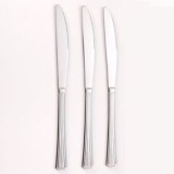 Set 3 Cuțite de Masă din Oțel Inoxidabil, 23 cm, Argintiu, Model Striat, CMCLASS