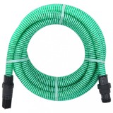 VidaXL Furtun de aspirație cu racorduri din PVC, verde 1&quot; 10 m, PVC