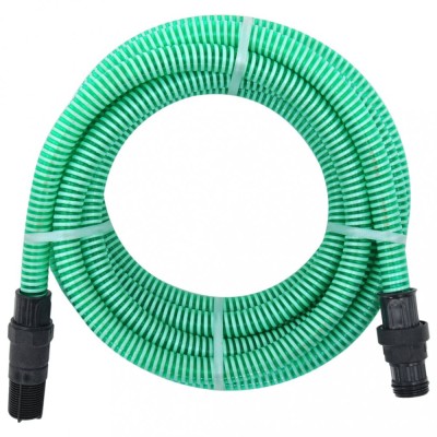 Furtun de aspiratie cu racorduri din PVC, verde 1&amp;quot; 7 m, PVC GartenMobel Dekor foto