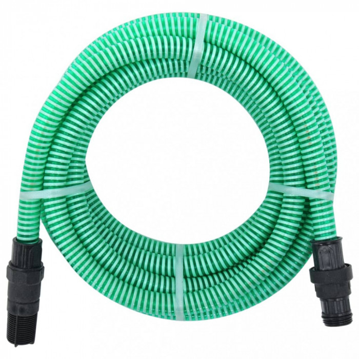 vidaXL Furtun de aspirație cu racorduri din PVC, verde 1&quot; 10 m, PVC