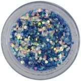 Paiete de 1mm &icirc;n pulbere - hexagoane albastru deschis, INGINAILS