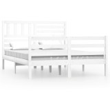 Cumpara ieftin Cadru de pat mic dublu, alb, 120x190 cm, lemn masiv