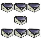 Set 7 lampi cu incarcare solara FOXMAG24, senzor miscare, 3 trepte de iluminare, 100 LED