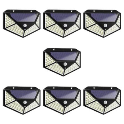 Set 7 lampi cu incarcare solara FOXMAG24, senzor miscare, 3 trepte de iluminare, 100 LED foto