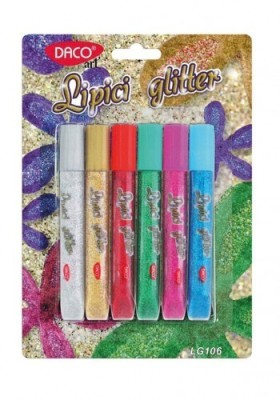 Lipici colorat cu sclipici set 6 culori Daco foto