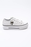 Karl Lagerfeld teniși de piele KAMPUS MAX NFT femei, culoarea alb, KL60425T