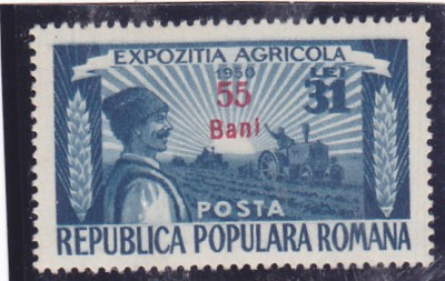ROMANIA 1952 LP 310 EXPOZITIA TEHNICA INDUSTRIALA SI AGRICOLA SUPRATIPAR MNH foto