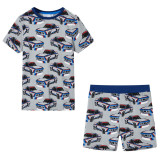 Pijamale pentru copii cu m&acirc;neci scurte, gri, 128