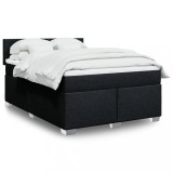 VidaXL Pat box spring cu saltea, negru, 140x200 cm, textil 3288206