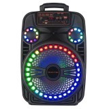 Boxa portabila F1208, Bluetooth, USB, radio FM, telecomanda, microfon, lumini RGB, Ailiang