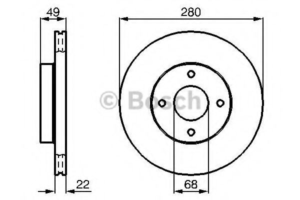 Disc frana NISSAN PRIMERA Break (WP11) (1996 - 2002) BOSCH 0 986 478 728