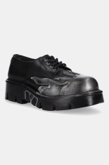 New Rock pantofi de piele METALLIC culoarea negru, M-1553-C3