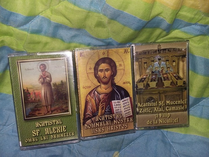 Lot 3 Casete audio Originale Bisericesti Ortodoxe ACATISTUL,T,GRATUIT
