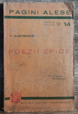 Poezii epice - V. Alecsandri// 1936 foto