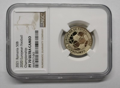 50 BANI 2021 PF70UC . CAMPIONATUL EUROPEAN DE FOTBAL. TOP POP . foto