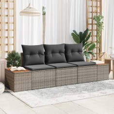 vidaXL Set de canapele pentru grădină 3 pcs Gri 239 x 62 x 85 cm 3356684
