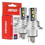 Becuri auto LED AMiO H-mini H4/H19 6500K CANBUS 50W Plug &amp; Play