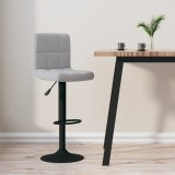 vidaXL Scaun de bar, gri deschis, catifea