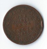 Moneda one quarter anna 1897 - India