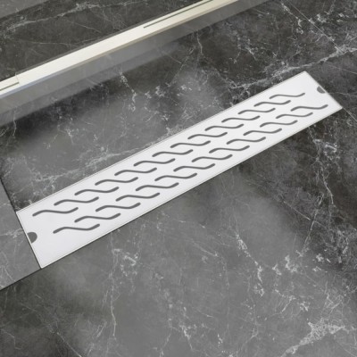 Rigolă duș liniară, model ondulat, oțel inoxidabil, 630x140 mm foto