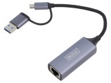 Adaptor USB la Ethernet Rapid USB 3.1 Gri 0,15m