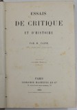 ESSAIS DE CRITIQUE ET D &#039; HISTOIRE par H. TAINE , 1892