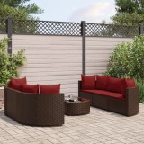 Gossi set canapele de gradina cu perne, 7 piese, maro, poliratan