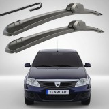 Cumpara ieftin Set 2 Ștergătoare Parbriz Flat Dedicate Dacia Logan 1 (2004-2012), Prindere Hook (C&acirc;rlig)