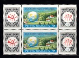 A11 TX10 4 - 1989 - Ziua marcii postale romanesti - cu doua viniete - pereche pe doua