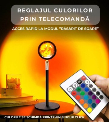 Lampa LED Smart Sunset cu proiectie ambientala 72DESI foto